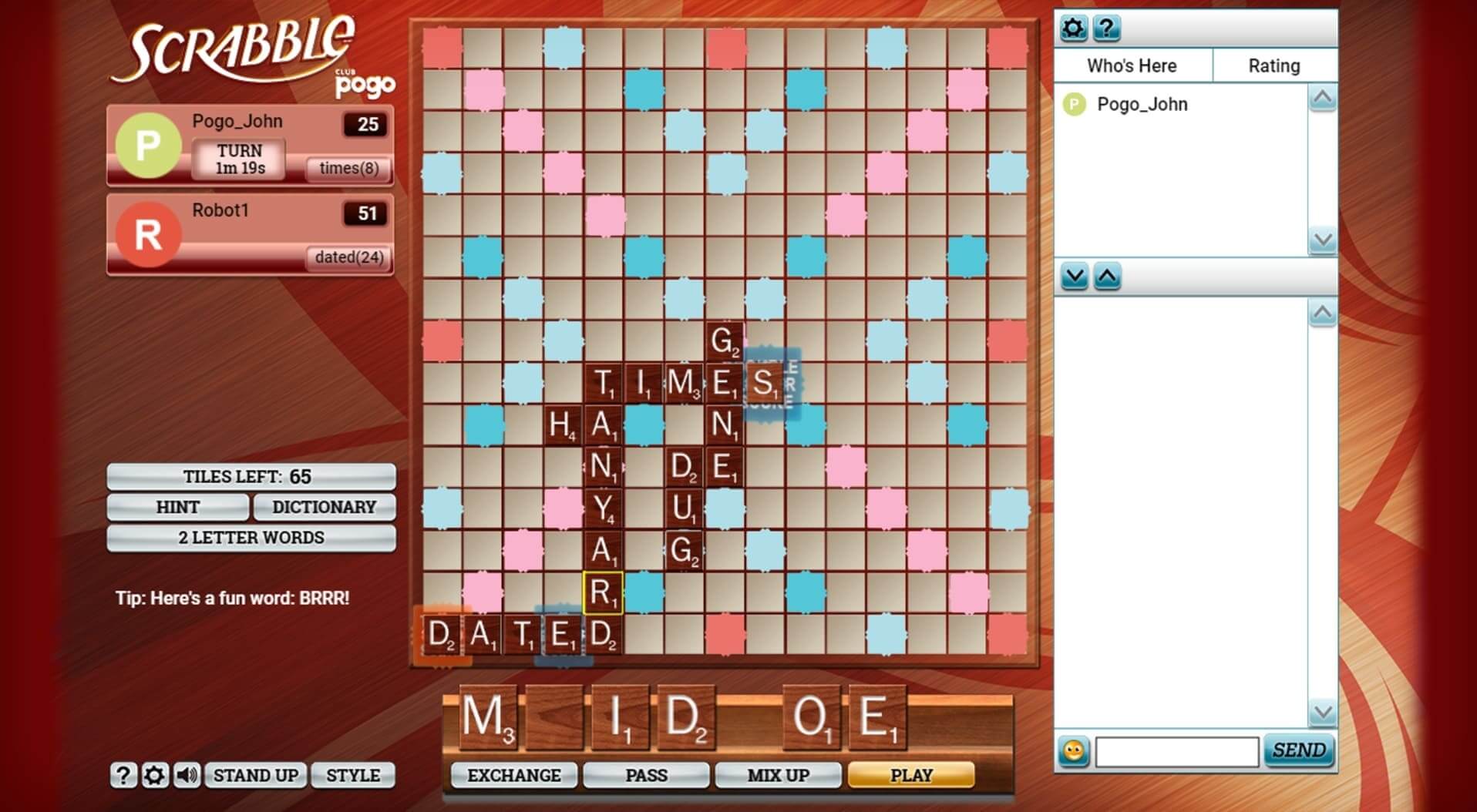 play against computer scrabble