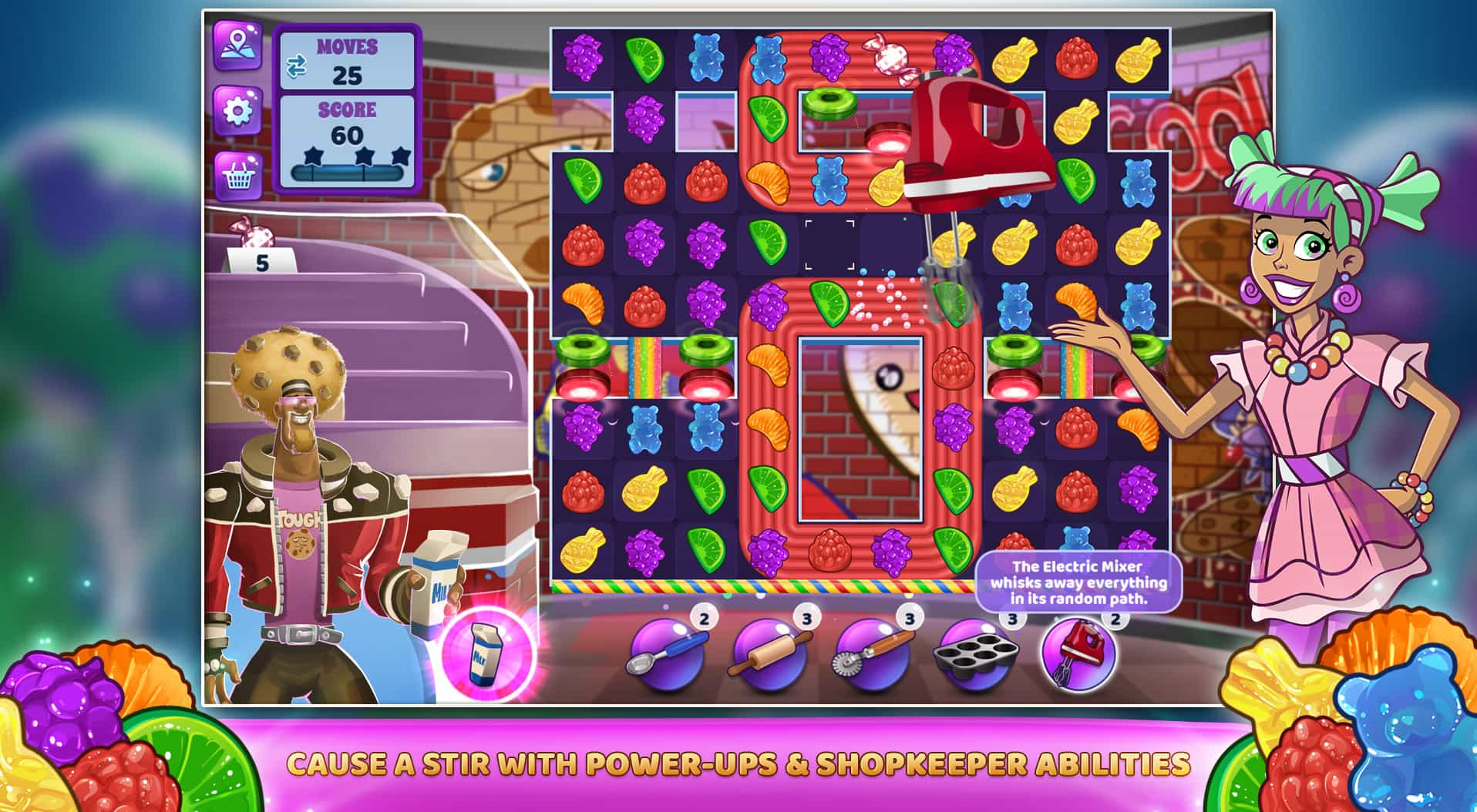 Sweet Tooth Town, Free Online Match 3 Puzzle Game